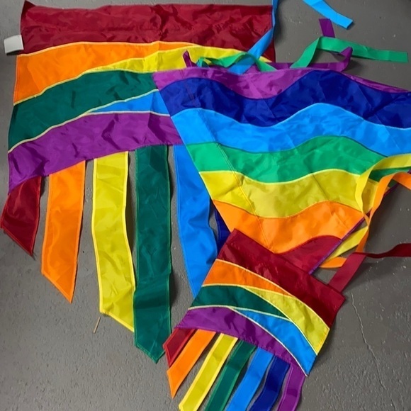 Rainbow flags 3 piece set large medium and small decor decoration outdoor NEW - Picture 1 of 4